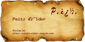 Peitz Áldor névjegykártya